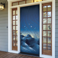 New Zealand Matariki Door Cover Maori Waka With Silver Fern LT05 - Polynesian Pride
