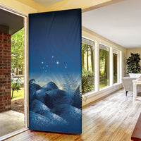 New Zealand Matariki Door Cover Maori Waka With Silver Fern LT05 - Polynesian Pride