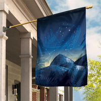 New Zealand Matariki Garden Flag Maori Waka With Silver Fern LT05 House Flag Navy - Polynesian Pride
