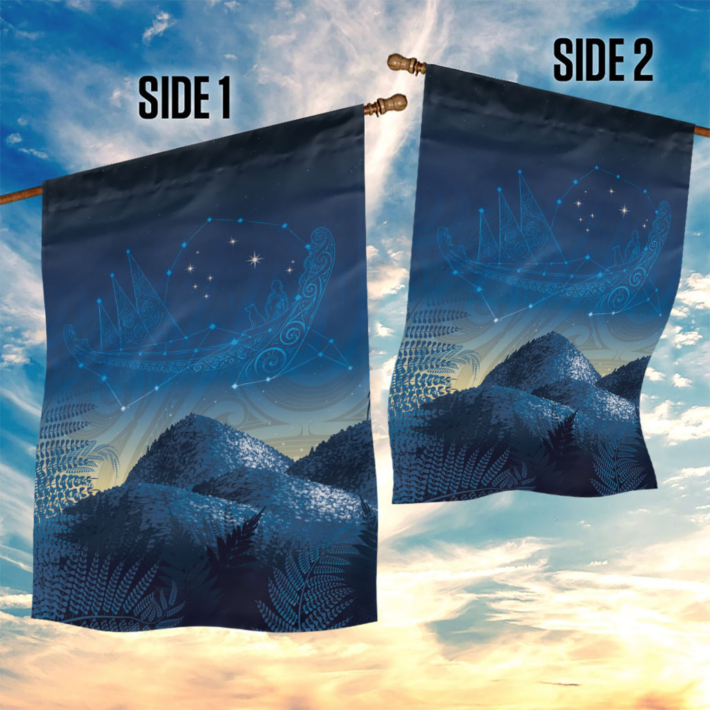 New Zealand Matariki Garden Flag Maori Waka With Silver Fern LT05 - Polynesian Pride