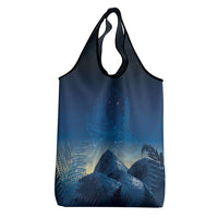 New Zealand Matariki Grocery Bag Maori Waka With Silver Fern LT05 - Polynesian Pride