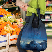 New Zealand Matariki Grocery Bag Maori Waka With Silver Fern LT05 - Polynesian Pride
