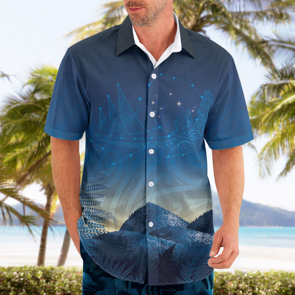 New Zealand Matariki Hawaiian Shirt Maori Waka With Silver Fern LT05 - Polynesian Pride