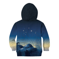 New Zealand Matariki Kid Hoodie Maori Waka With Silver Fern LT05 - Polynesian Pride