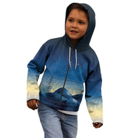New Zealand Matariki Kid Hoodie Maori Waka With Silver Fern LT05 - Polynesian Pride