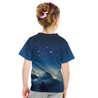 New Zealand Matariki Kid T Shirt Maori Waka With Silver Fern LT05 - Polynesian Pride