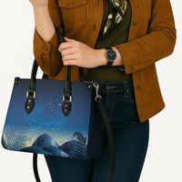 New Zealand Matariki Leather Bag Maori Waka With Silver Fern LT05 - Polynesian Pride