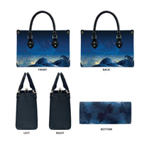 New Zealand Matariki Leather Bag Maori Waka With Silver Fern LT05 - Polynesian Pride
