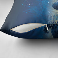 New Zealand Matariki Pillow Cover Maori Waka With Silver Fern LT05 - Polynesian Pride