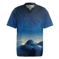 New Zealand Matariki Rugby Jersey Maori Waka With Silver Fern LT05 Navy - Polynesian Pride