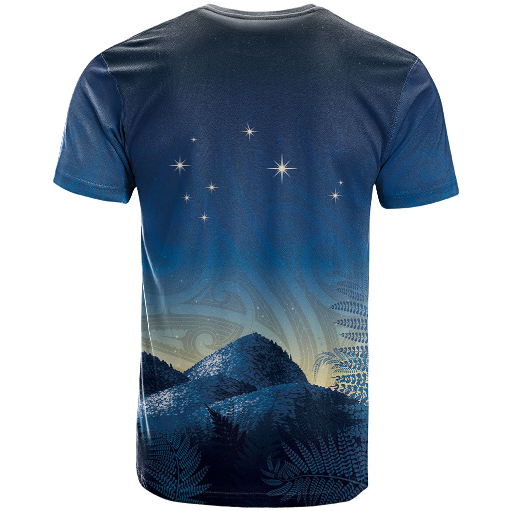 New Zealand Matariki T Shirt Maori Waka With Silver Fern LT05 - Polynesian Pride