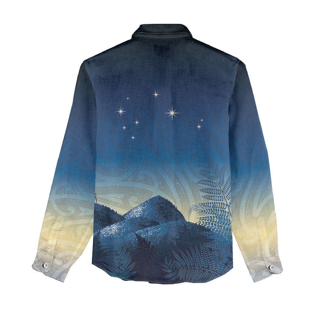New Zealand Matariki Women Casual Shirt Maori Waka With Silver Fern LT05 - Polynesian Pride
