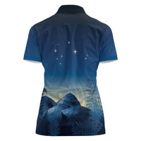 New Zealand Matariki Women Polo Shirt Maori Waka With Silver Fern LT05 - Polynesian Pride