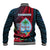 Guam Baseball Jacket Latte Stone Mix Bougainvillea Polynesian Pattern LT05 - Polynesian Pride