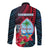 Guam Long Sleeve Button Shirt Latte Stone Mix Bougainvillea Polynesian Pattern LT05 - Polynesian Pride
