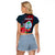 Guam Raglan Cropped T Shirt Latte Stone Mix Bougainvillea Polynesian Pattern LT05 - Polynesian Pride