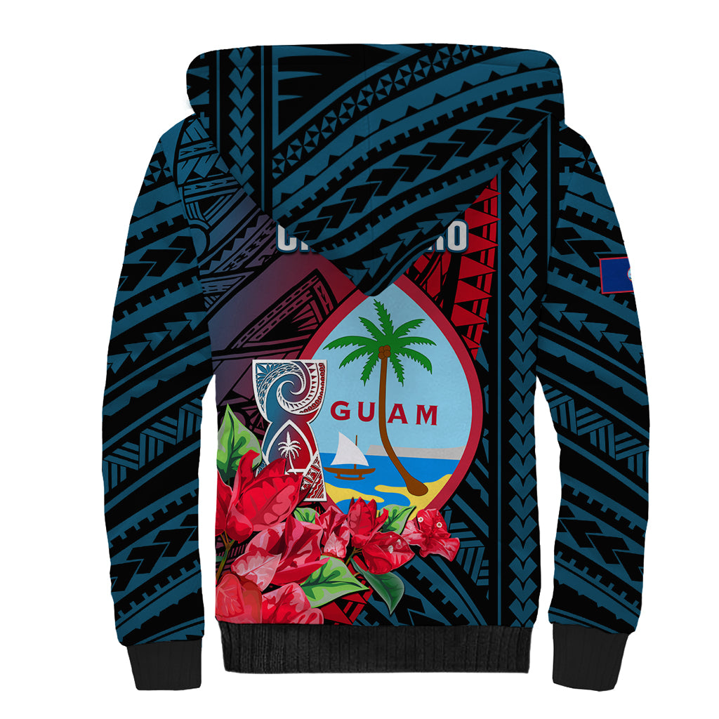 Guam Sherpa Hoodie Latte Stone Mix Bougainvillea Polynesian Pattern LT05 - Polynesian Pride