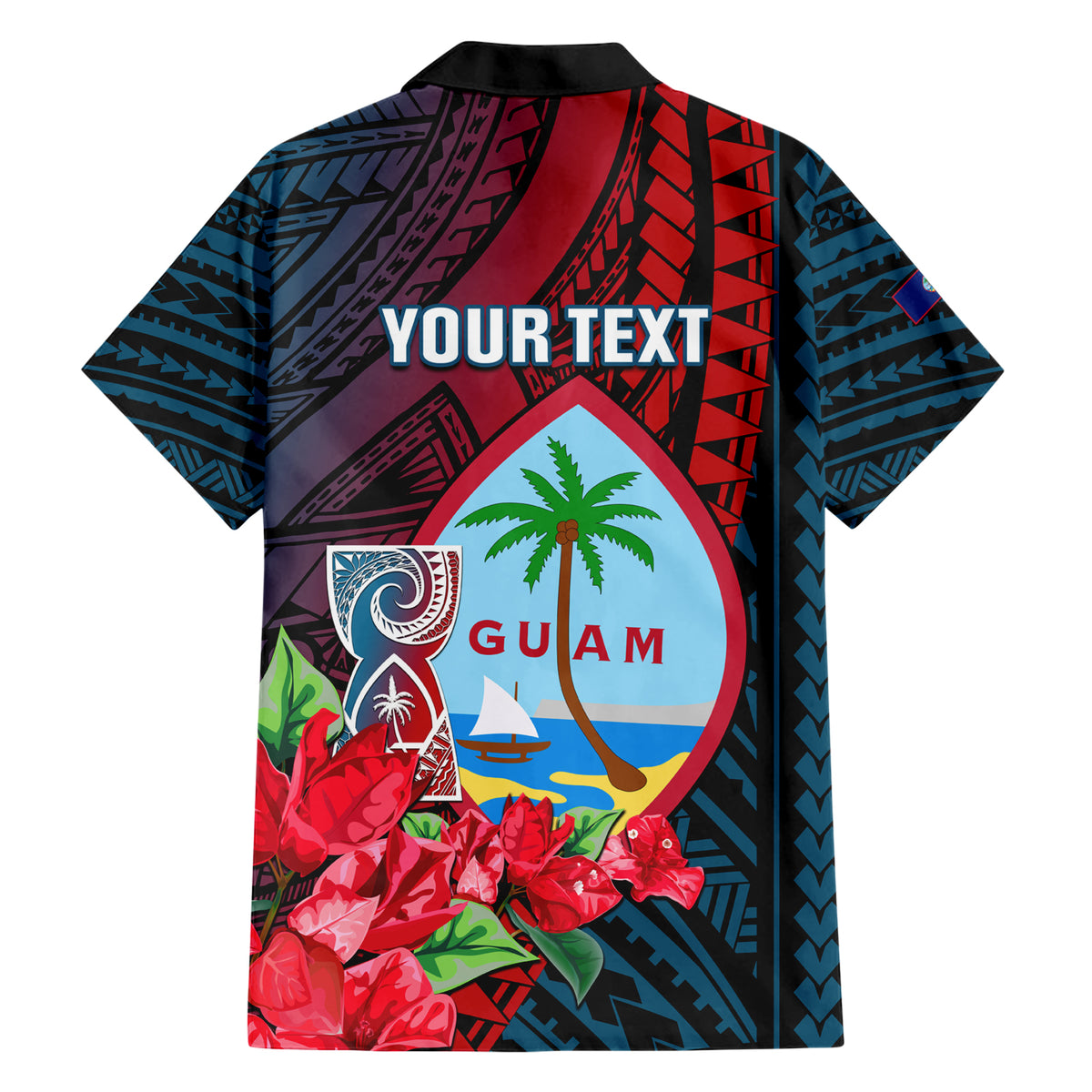 Personalized Guam Hawaiian Shirt Latte Stone Mix Bougainvillea Polynesian Pattern LT05 - Polynesian Pride