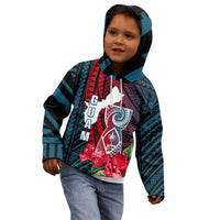 Personalized Guam Kid Hoodie Latte Stone Mix Bougainvillea Polynesian Pattern LT05 - Polynesian Pride