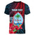 Personalized Guam Women V Neck T Shirt Latte Stone Mix Bougainvillea Polynesian Pattern LT05 - Polynesian Pride