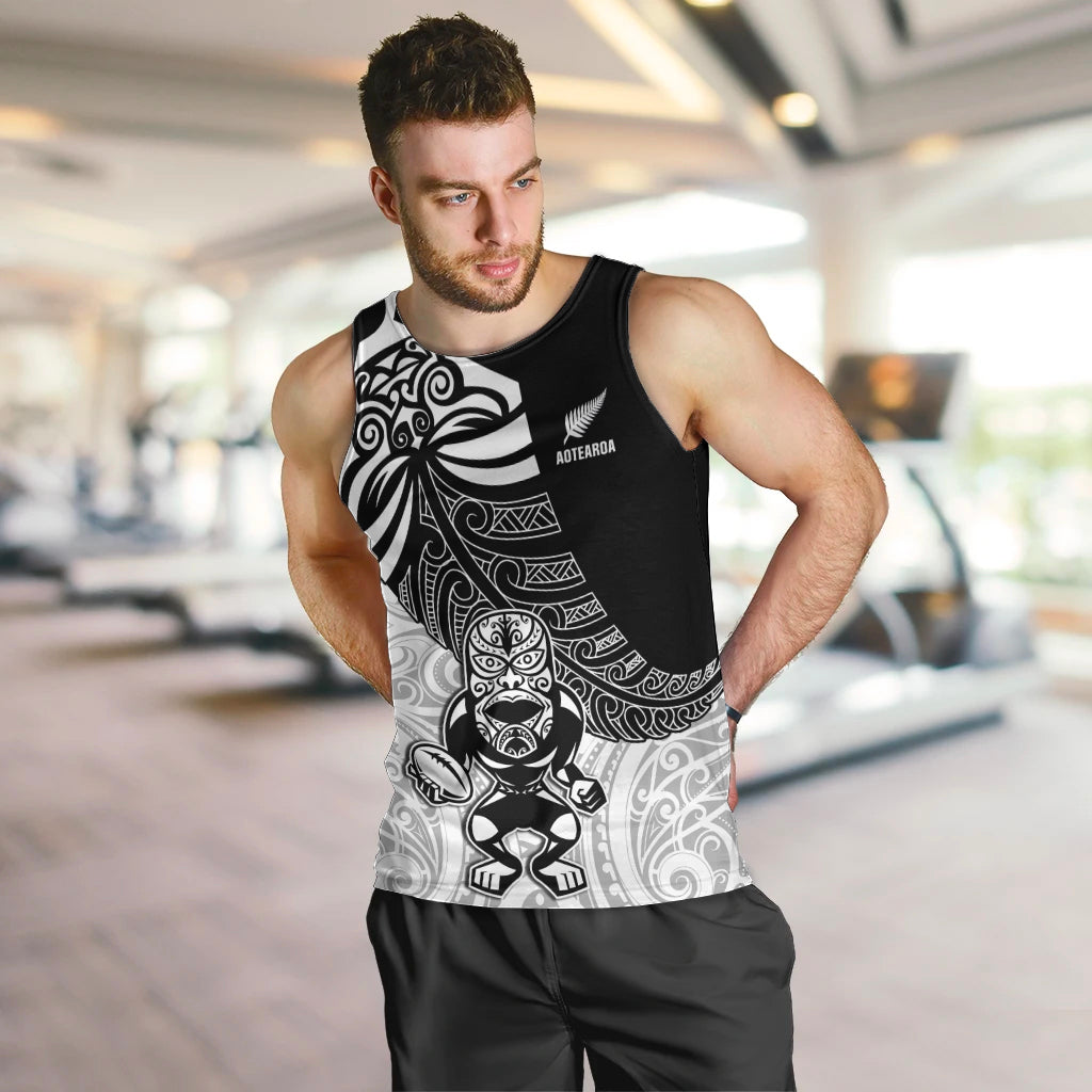 Custom New Zealand Fern Rugby Men Tank Top World Cup 2023 Go Aotearoa Maori Pattern LT05 - Polynesian Pride