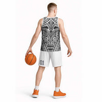 Polynesian Tattoo Inspired Cosplay Costume Basketball Jersey Tribal Warrior White - Polynesian Pride