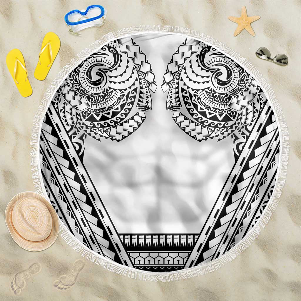 Polynesian Tattoo Inspired Cosplay Costume Beach Blanket Tribal Warrior White - Polynesian Pride