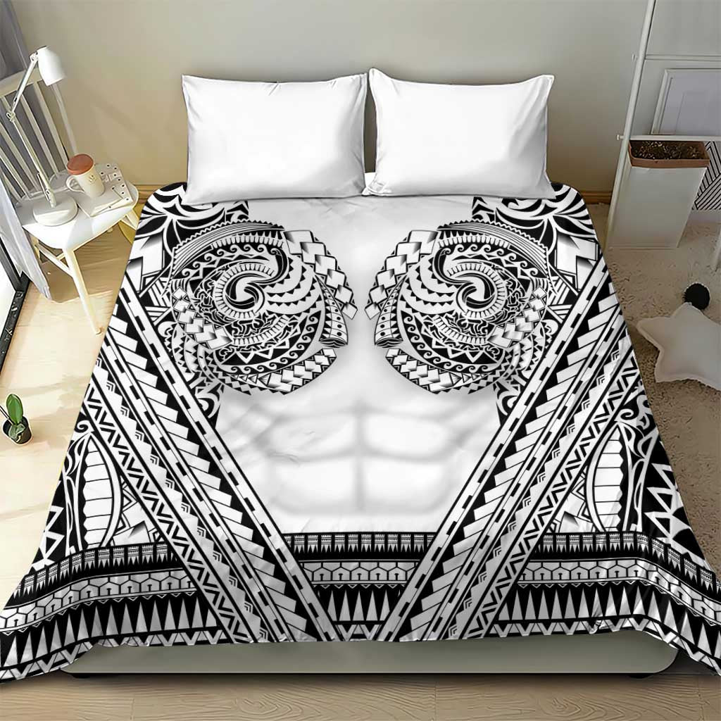 Polynesian Tattoo Inspired Cosplay Costume Bedding Set Tribal Warrior White - Polynesian Pride