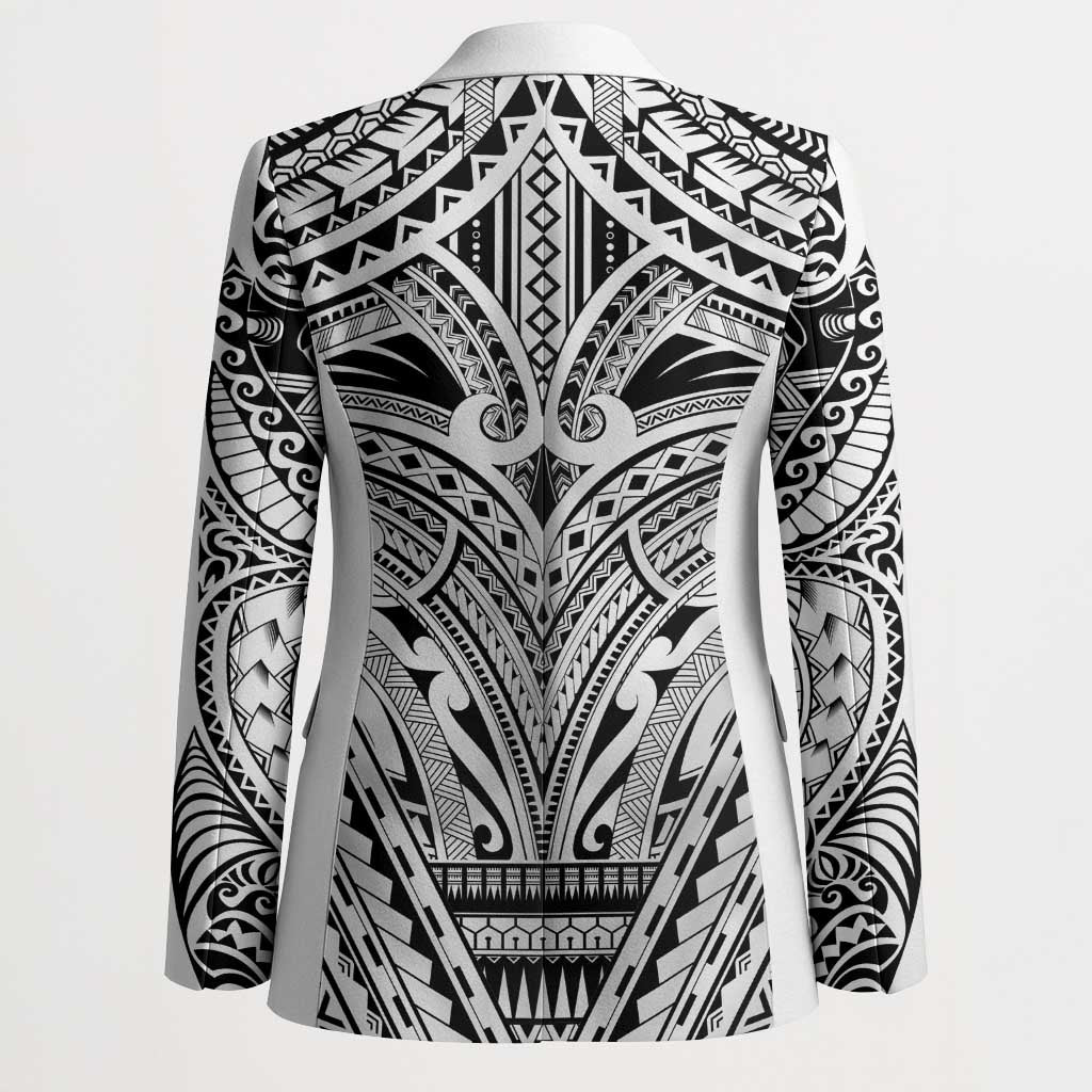 Polynesian Tattoo Inspired Cosplay Costume Blazer Tribal Warrior White - Polynesian Pride