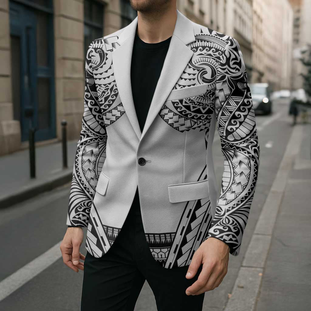 Polynesian Tattoo Inspired Cosplay Costume Blazer Tribal Warrior White - Polynesian Pride