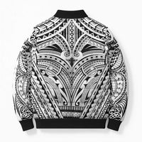 Polynesian Tattoo Inspired Cosplay Costume Bomber Puffer Jacket Tribal Warrior White - Polynesian Pride