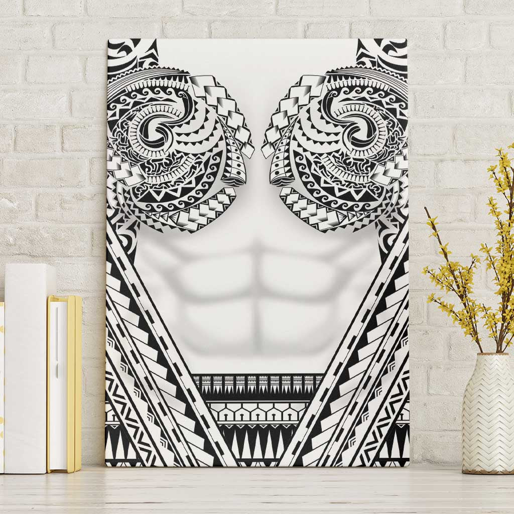Polynesian Tattoo Inspired Cosplay Costume Canvas Wall Art Tribal Warrior White - Polynesian Pride
