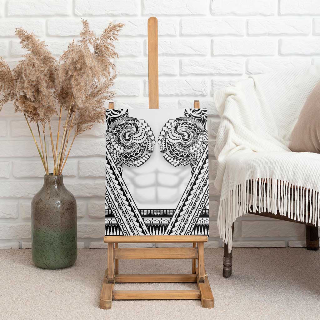 Polynesian Tattoo Inspired Cosplay Costume Canvas Wall Art Tribal Warrior White - Polynesian Pride
