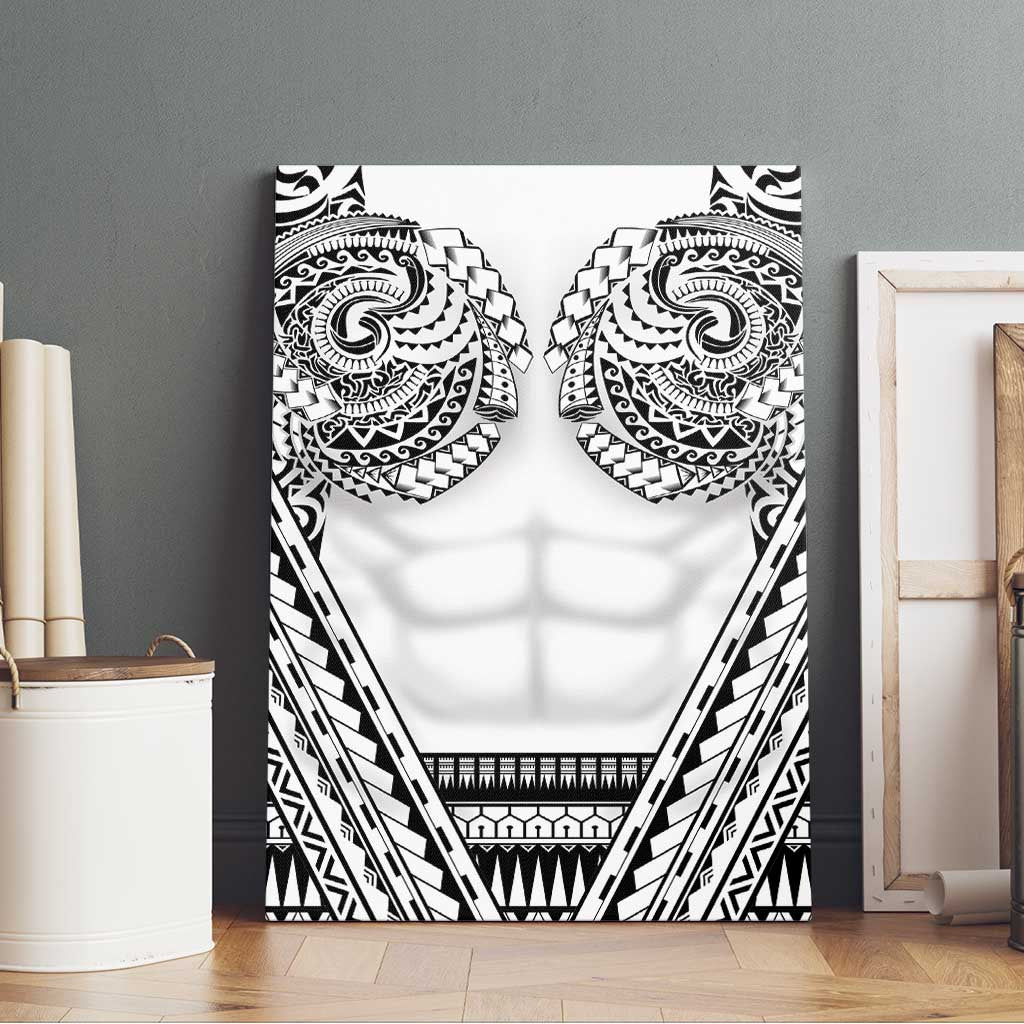 Polynesian Tattoo Inspired Cosplay Costume Canvas Wall Art Tribal Warrior White - Polynesian Pride