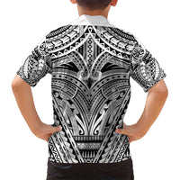 Polynesian Tattoo Inspired Cosplay Costume Kid Hawaiian Shirt Tribal Warrior White - Polynesian Pride