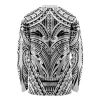 Polynesian Tattoo Inspired Cosplay Costume Long Sleeve Shirt Tribal Warrior White - Polynesian Pride
