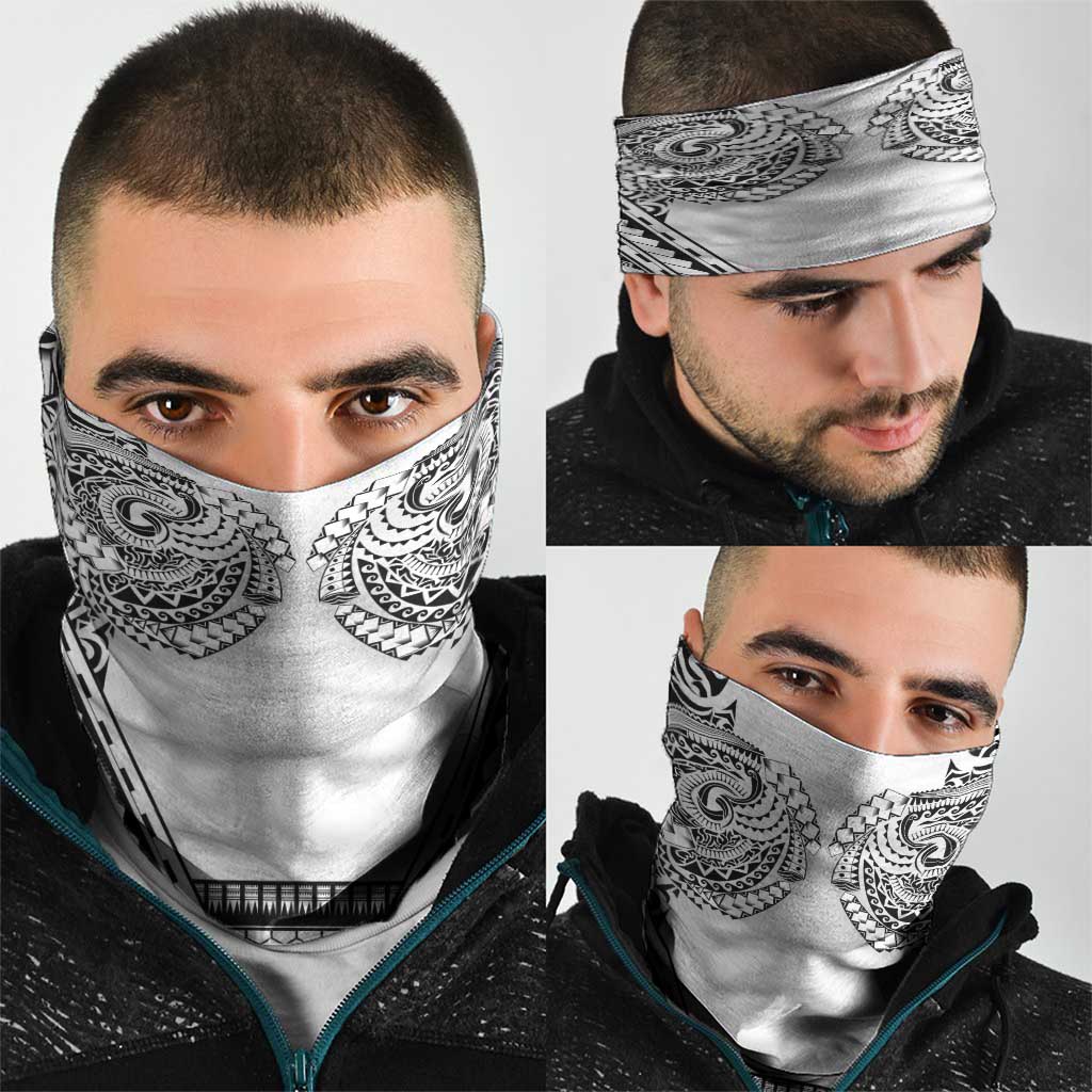 Polynesian Tattoo Inspired Cosplay Costume Neck Gaiter Tribal Warrior White - Polynesian Pride