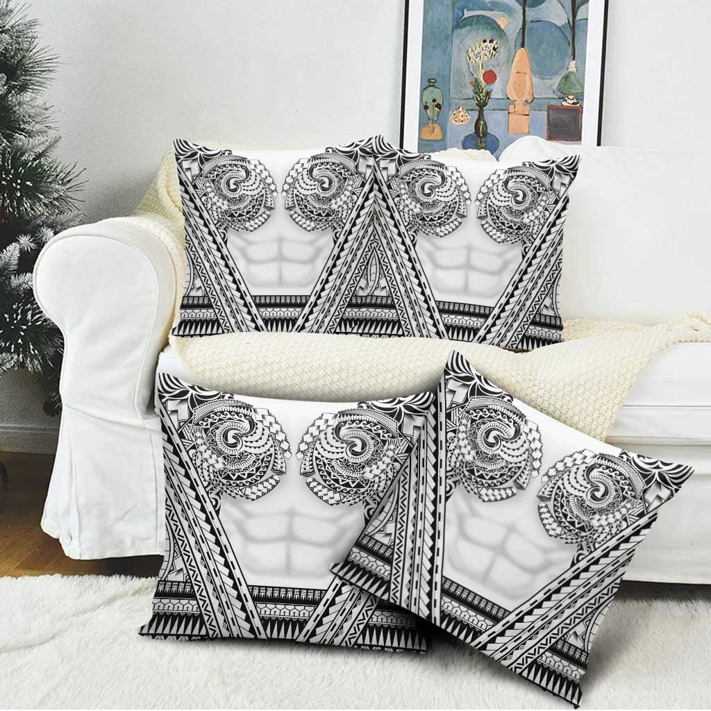 Polynesian Tattoo Inspired Cosplay Costume Pillow Cover Tribal Warrior White - Polynesian Pride