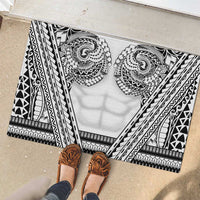 Polynesian Tattoo Inspired Cosplay Costume Rubber Doormat Tribal Warrior White - Polynesian Pride
