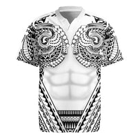 Polynesian Tattoo Inspired Cosplay Costume Rugby Jersey Tribal Warrior White - Polynesian Pride