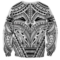 Polynesian Tattoo Inspired Cosplay Costume Sweatshirt Tribal Warrior White - Polynesian Pride