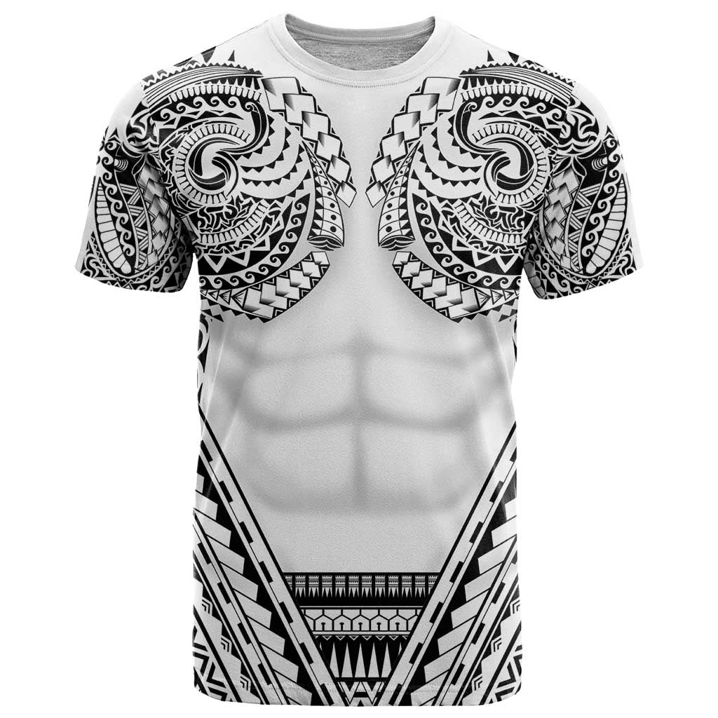 Polynesian Tattoo Inspired Cosplay Costume T Shirt Tribal Warrior White - Polynesian Pride