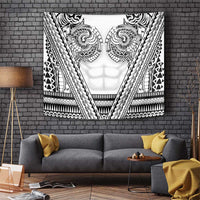 Polynesian Tattoo Inspired Cosplay Costume Tapestry Tribal Warrior White - Polynesian Pride