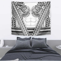 Polynesian Tattoo Inspired Cosplay Costume Tapestry Tribal Warrior White - Polynesian Pride