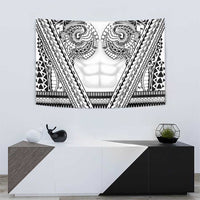 Polynesian Tattoo Inspired Cosplay Costume Tapestry Tribal Warrior White - Polynesian Pride
