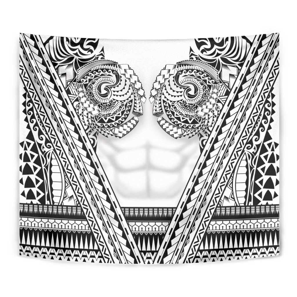 Polynesian Tattoo Inspired Cosplay Costume Tapestry Tribal Warrior White - Polynesian Pride