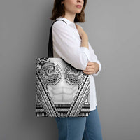 Polynesian Tattoo Inspired Cosplay Costume Tote Bag Tribal Warrior White - Polynesian Pride
