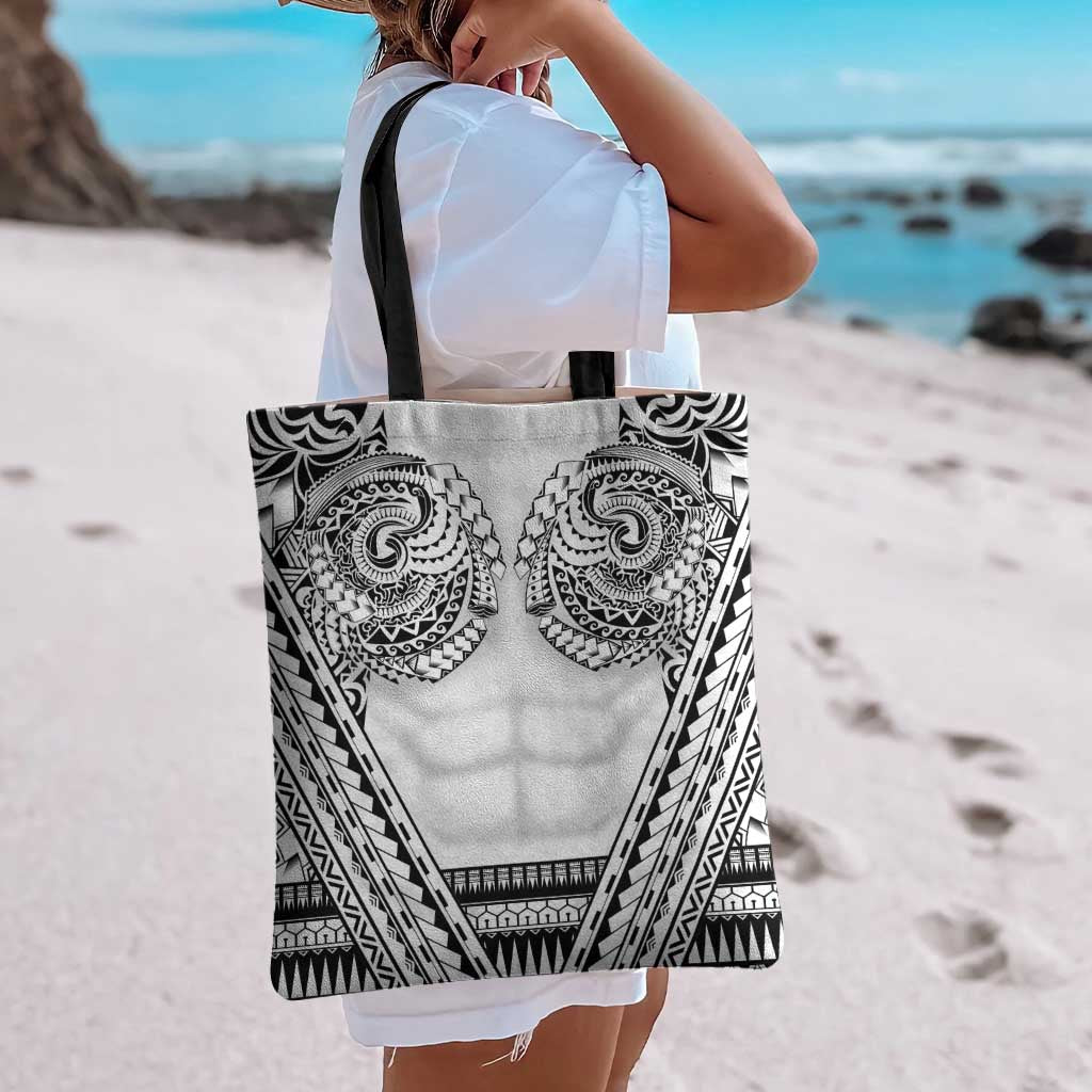 Polynesian Tattoo Inspired Cosplay Costume Tote Bag Tribal Warrior White - Polynesian Pride