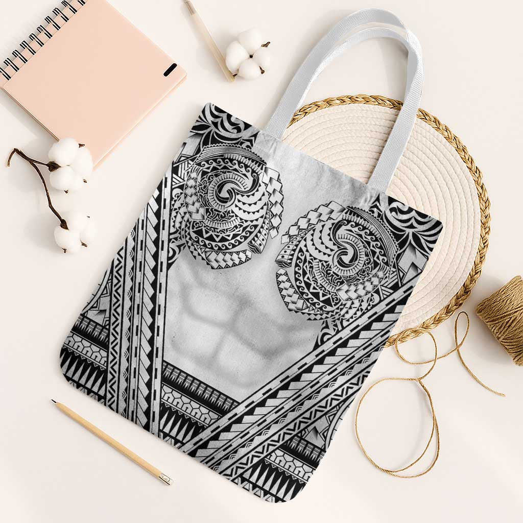 Polynesian Tattoo Inspired Cosplay Costume Tote Bag Tribal Warrior White - Polynesian Pride