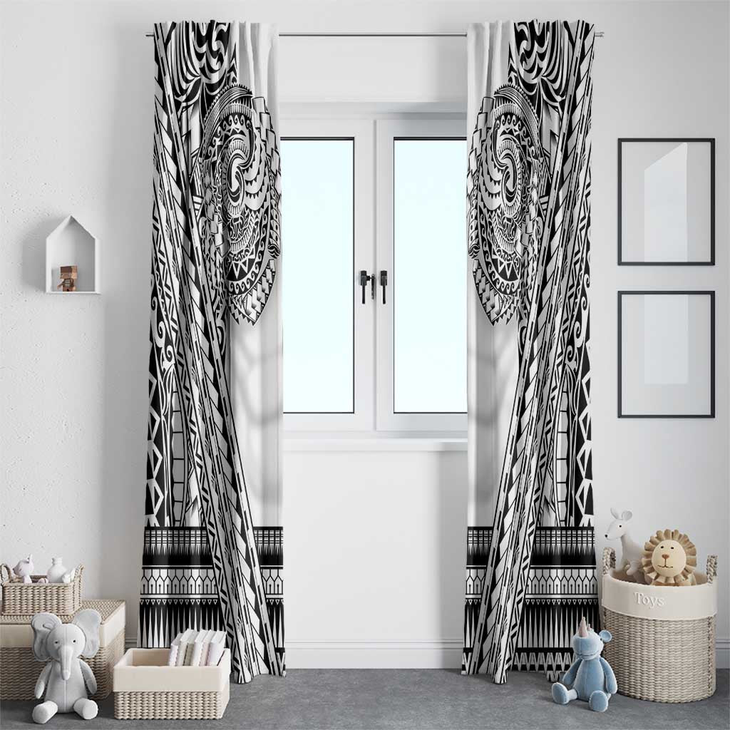 Polynesian Tattoo Inspired Cosplay Costume Window Curtain Tribal Warrior White - Polynesian Pride